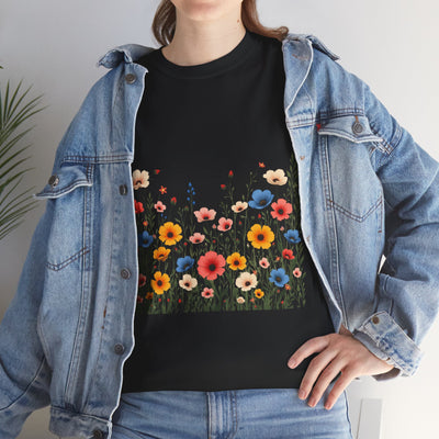 Wildflowers, Graphic T-Shirts for Women, Floral Shirt, Womens Short Sleeve, Ladies Graphic Tees #5106TTS