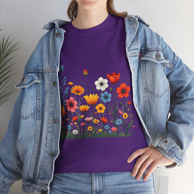 Wildflowers, Graphic T-Shirts for Women, Floral Shirt, Womens Short Sleeve, Ladies Graphic Tees #5115TTS