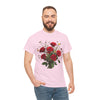 Wildflowers and Red Roses, Graphic T-Shirts for Women, Floral Shirt, Womens Short Sleeve, Ladies Graphic Tees #5131TTS