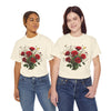 Wildflowers and Red Roses, Graphic T-Shirts for Women, Floral Shirt, Womens Short Sleeve, Ladies Graphic Tees #5131TTS