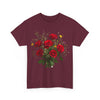 Wildflowers and Red Roses, Graphic T-Shirts for Women, Floral Shirt, Womens Short Sleeve, Ladies Graphic Tees #5131TTS