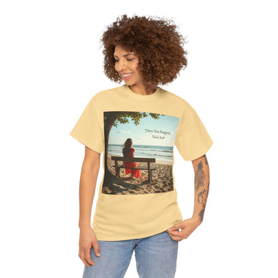 Have You Forgiven Your Ex?Woman on Bench Looking at Waves, Forgiving T-Shirt, Forgiveness, Relationship Healing Top #5002STS