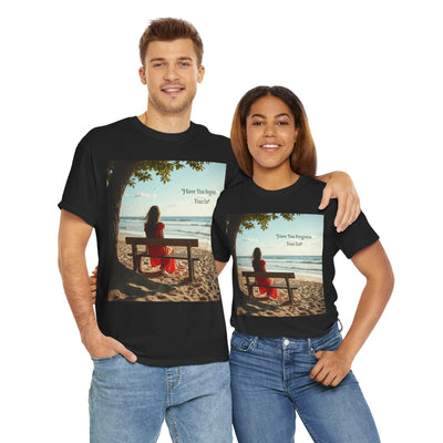 Have You Forgiven Your Ex?Woman on Bench Looking at Waves, Forgiving T-Shirt, Forgiveness, Relationship Healing Top #5002STS