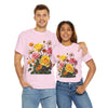 Wildflowers and Pink & Yellow Roses, Graphic T-Shirts for Women, Floral Shirt, Womens Short Sleeve, Ladies Graphic Tees #5148TTS