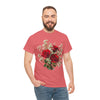 Wildflowers and Red Roses, Graphic T-Shirts for Women, Floral Shirt, Womens Short Sleeve, Ladies Graphic Tees #5127TTS