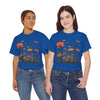 Wildflowers and Orange Roses, Graphic T-Shirts for Women, Floral Shirt, Womens Short Sleeve, Ladies Graphic Tees #5046TTS
