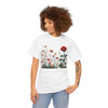 Wildflowers and a Red Rose, Graphic T-Shirts for Women, Floral Shirt, Womens Short Sleeve, Ladies Graphic Tees #5008TTS
