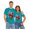 Wildflowers and Red Roses, Graphic T-Shirts for Women, Floral Shirt, Womens Short Sleeve, Ladies Graphic Tees #5127TTS