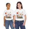 Wildflowers and Orange Roses, Graphic T-Shirts for Women, Floral Shirt, Womens Short Sleeve, Ladies Graphic Tees #5046TTS