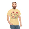 Wildflowers and Pink Roses, Graphic T-Shirts for Women, Floral Shirt, Womens Short Sleeve, Ladies Graphic Tees #5015TTS