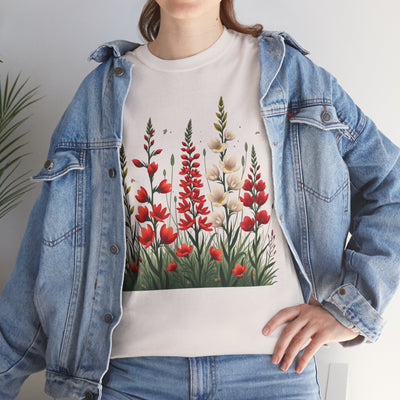 Wildflowers, Graphic T-Shirts for Women, Floral Shirt, Womens Short Sleeve, Ladies Graphic Tees #5122TTS