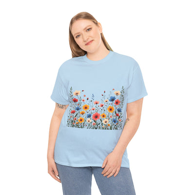 Wildflowers, Graphic T-Shirts for Women, Floral Shirt, Womens Short Sleeve, Ladies Graphic Tees #5106TTS