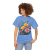 Wildflowers and Pink & Yellow Roses, Graphic T-Shirts for Women, Floral Shirt, Womens Short Sleeve, Ladies Graphic Tees #5149TTS