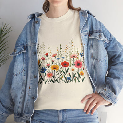 Wildflowers, Graphic T-Shirts for Women, Floral Shirt, Womens Short Sleeve, Ladies Graphic Tees #5113TTS