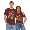 Wildflowers and Pink & Yellow Roses, Graphic T-Shirts for Women, Floral Shirt, Womens Short Sleeve, Ladies Graphic Tees #5147TTS