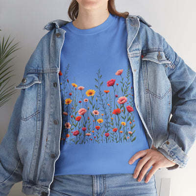 Wildflowers, Graphic T-Shirts for Women, Floral Shirt, Womens Short Sleeve, Ladies Graphic Tees #5103TTS