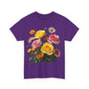 Wildflowers and Pink & Yellow Roses, Graphic T-Shirts for Women, Floral Shirt, Womens Short Sleeve, Ladies Graphic Tees #5148TTS