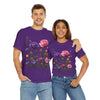Wildflowers and Pink/Violet Roses, Graphic T-Shirts for Women, Floral Shirt, Womens Short Sleeve, Ladies Graphic Tees #5101TTS