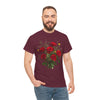 Wildflowers and Red Roses, Graphic T-Shirts for Women, Floral Shirt, Womens Short Sleeve, Ladies Graphic Tees #5131TTS
