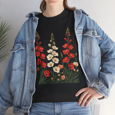 Wildflowers, Graphic T-Shirts for Women, Floral Shirt, Womens Short Sleeve, Ladies Graphic Tees #5123TTS