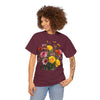 Wildflowers and Pink & Yellow Roses, Graphic T-Shirts for Women, Floral Shirt, Womens Short Sleeve, Ladies Graphic Tees #5138TTS