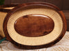 lid of oval wicker picnic basket