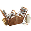 open side wicker handle in middle picnic basket