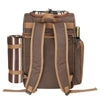 picnic backpack brown and tan back side