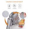 picnic basket backpack silver open view