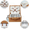 picnic basket brown wicker open for 2 people 5 views