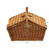 picnic basket closed dimensions wicker