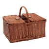 picnic basket wicker brown clasps closed