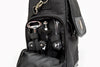 picnic basket wing holder backpack black front open