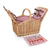 wicker picknic basket open for 2 people