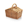 wicker picnic basket closed with vaulted roof